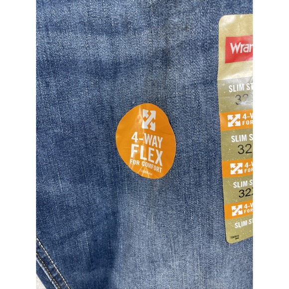 Wrangler Jeans Mens Size 30 x 32 New Ocean Blue 4 Way Flex Comfort,Slim Straight - Picture 7 of 14